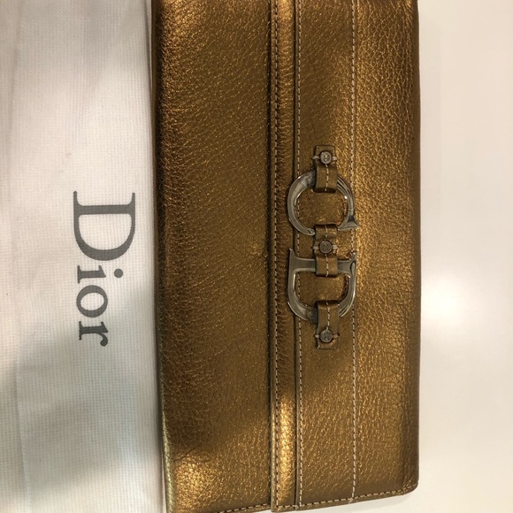 NWT!!! DIOR Gold Metallic Wristlet - Picture 4 of 8